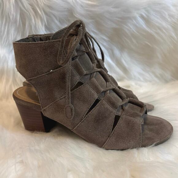 Vionic Brown Suede Lace Up Block Heel Shoes Size 5 - Picture 1 of 7